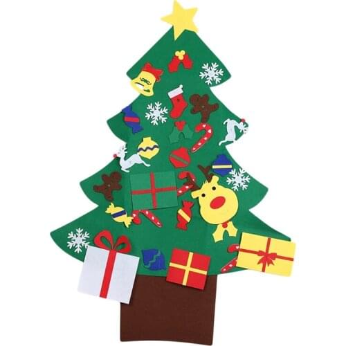 Hot Children Non-woven Craft Toy Kids DIY Felt Christmas Tree With Ornament Children Arts Crafts DIY Toys Xmas Gift For Kids