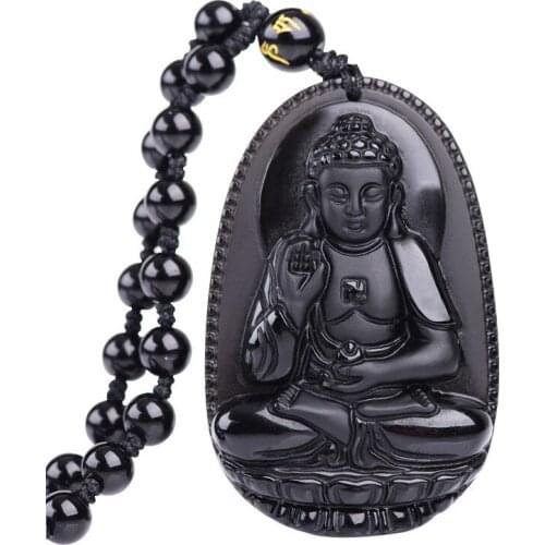 Drop Ship Obsidian Buddha Pendant Male Women necklace Animal Buddha black Jade Jewelry