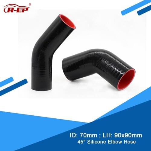 R-EP 45 degree Silicone Elbow Hose 70MM Rubber Joiner Inter cooler Cold Air intake Pipe for Intercooler Tube High Pressure