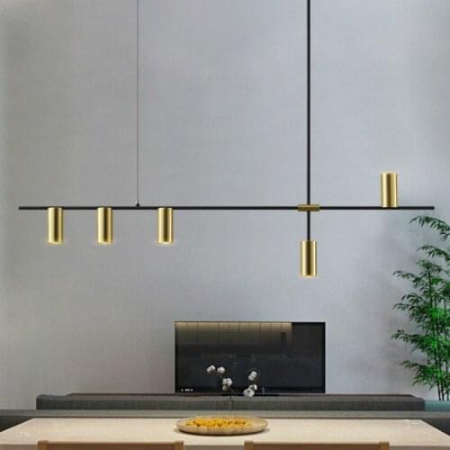 Luxurious Designer Adjustable Long Chandelier Lights Minimalist Modern Black Lustres Pendentes Nordic Lamps Dinning Room Lights