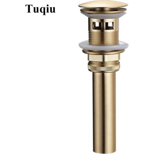 Luxury Bottle Trap Brass Round Siphon gold chrome P-TRAP Bathroom Vanity Basin Pipe Waste With Pop Up Drain Brushed gold