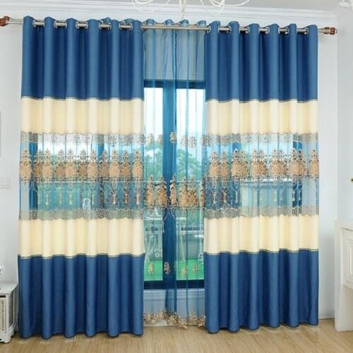 Luxury Classical European Curtain Cotton Linen Curtain Water Soluble Embroidery Curtains for Living Room Bedroom Home Decoration