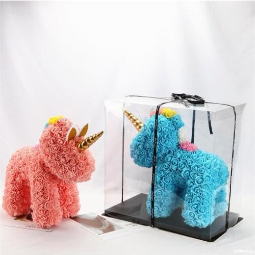 Rose Unicorn Flower Valentines Day Artificial Decoration Wedding Gifts Wedding Party Love Dolls Present