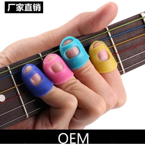 Guitar fingertips Silicone protective sleeve for left finger Yukrili is beginning to practice pressing string hand protectors