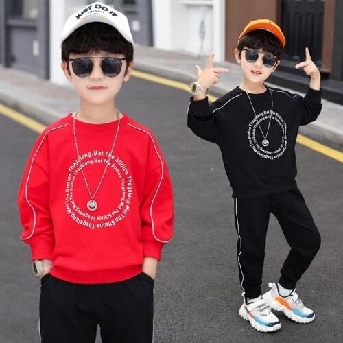 Scoop Spring Autumn Childrens Clothes Suit Boys Sweatshirts + Pants 2pcs/Set Kids Teenage Gift Formal Boy Clothing High Quality