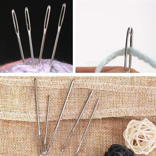 9 pieces knitting needle cross needle large eye blunt sewing needle handmade leather embroidery needle sewing accessories