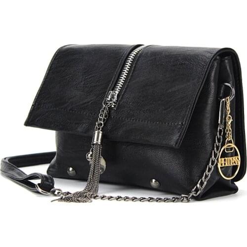 Crossbody Bags For Women Leather Messenger Bags Vintage Sac A Main Tassel Female Soft Leather Shoulder Bag Flap For Girls New