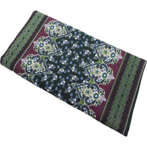 CMCYILING Thin Floral Ethnic Fabric Printed Cotton Linen Fabric For Quilting Sewing Clothes Table Cloth Curtain Bags Material