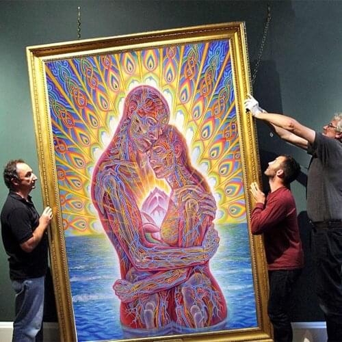 WANGART Ocean of Love Bliss Oil Painting Canvas Modern Wall Art Colorful Portrait Poster Wall Picture For Living Room Home Decor