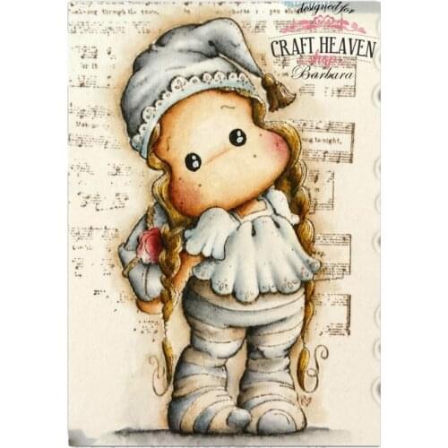 Yulan Girl Cartoon Pattern Stamp And Metal Die Scrapbooking Alphabet Stamp Embossing Craft Making Silicone Transparent Stamps