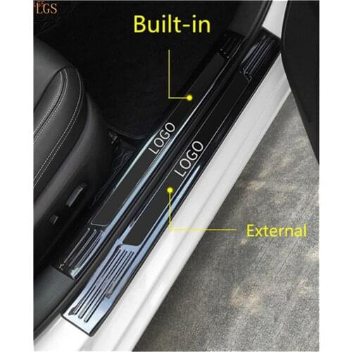Stainless steel threshold guard plate trunk threshold guard plate anti-scratch protection Car styling For Skoda KAMIQ 2018-2019