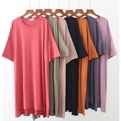 Women nightgowns large size loose night dress short sleeve summer nightdress fit 90 kg wear night gown cotton ladies nightshirt