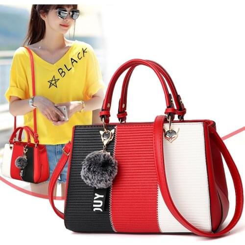 Women Handle Bag Fashion Block Shoulder Bag For Work Shopping Travel Pu Leather