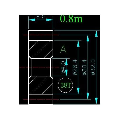 0.8m 38T/Hole 4mm 5mm 6mm 8mm/width 8mm/For Meat Grinder Parts etc