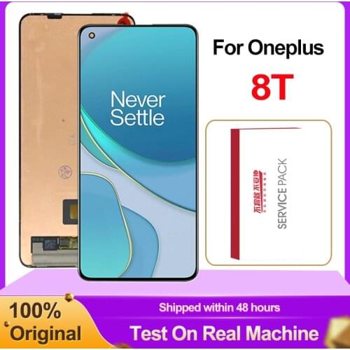 100% Original 6.55" 10-Touch AMOLED Display Replacement For OnePlus 8T LCD Display Touch Screen Digitizer Assembly For 1+8T LCD