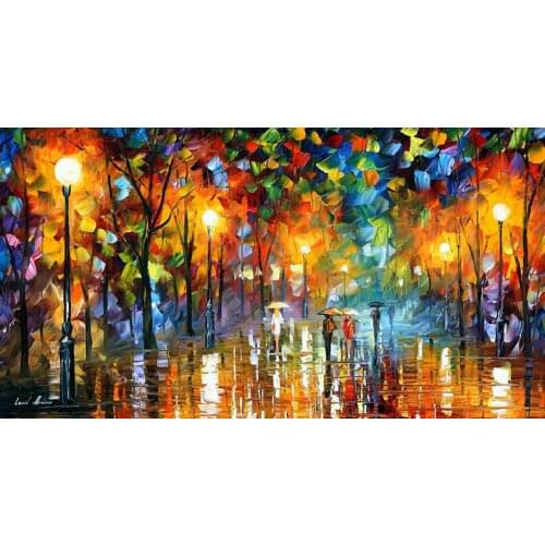 Abstract Umbrella Passerby Streetscape Art Print Silk Poster Your Home Wall Decor 24x36inch