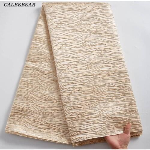 African Lace Fabric 2021 High Quality Lace Gold Brocade Lace Embroidery French Jacquard Lace Fabric For Nigerian Dress Sew S2391