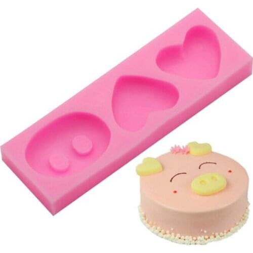 Pig Ear Nose Western Pastries Accessories Cake Decoration Inserting Piece Chocolate Fondant Baking Silicone Mold 19-100