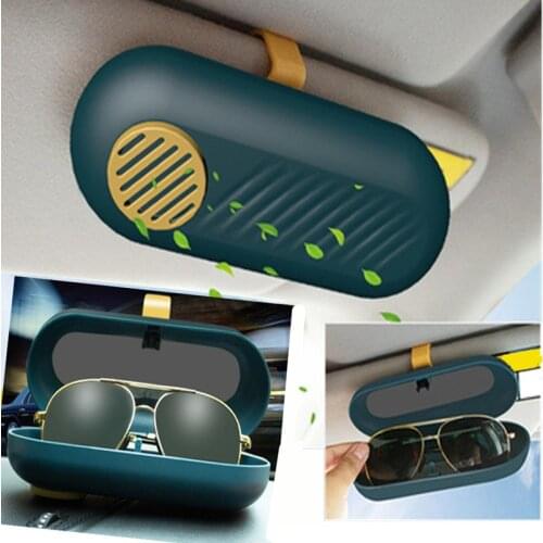 Scented Automobile Glasses Case Large Capacity Glasses Box Dust-Proof Scratchproof Car Sun Visor Sunglasses Holder Accessories