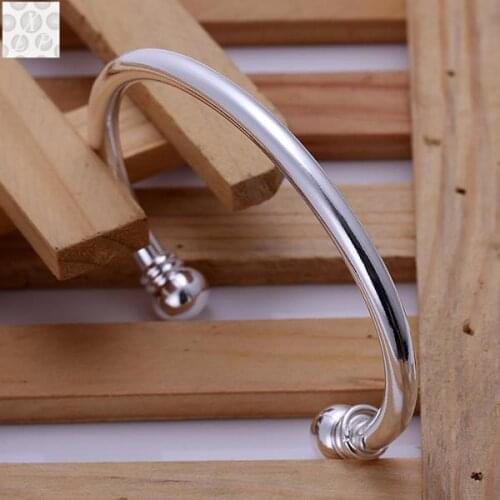 B027 Free Shipping! SGS Test Past Latest Trendy Classic N925 Stamped Silver color plated jewelry Hot sell Bangle Wholesale Price