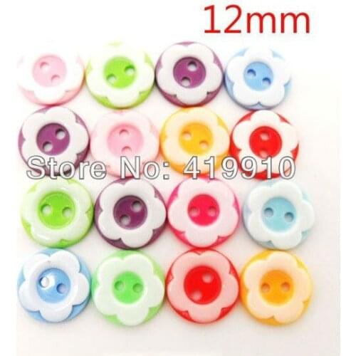 Free shipping -300 Pcs Mixed Resin Plum flower Sewing Buttons Scrapbooking 12mm Knopf Bouton M0292