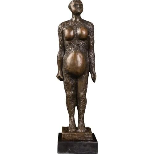 Bronze Abstract Sculpture Love Pregnant Woman Statue Home Decor Modern Art Mother Gifts