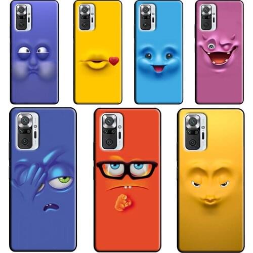 3D funny face Cute Phone Case For Xiaomi Redmi Note 10 8 9 Pro Note 8T 9S Coque For Redmi 9C 9T K40 7A 8A 9A
