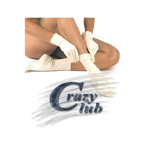 Crazy club_New arrival Sexy 100% Natural Latex Handmade Sockswhite sock latex low Latex Fetish Socks Free Shipping Fast Delivery