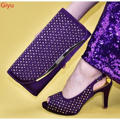 Doershow Italian matching blue shoe and bag set african wedding shoe and bag sets! HJG1-7