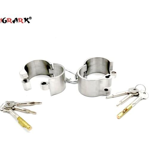 Sex Shop Detachable Stainless Steel Handcuffs Lockable Shackles Restraints Fetish Slave Bondage Adult Games Sex Toys for Women