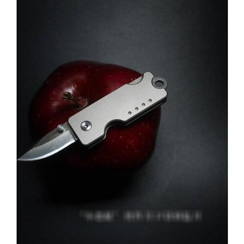 EDC Titanium Alloy Mini Pocket Folding Knife Unpacking Camping Pocket Outdoor Tools Straight Knife