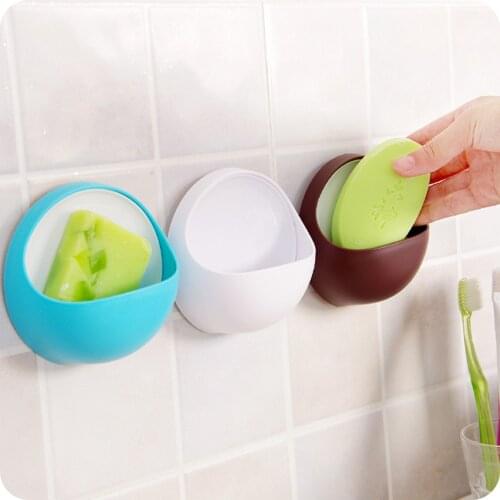 Creative Suction Cup Drain Soap Box Plastic Holder Soap Dish Case Storage Rack Strong Sucker Bathroom Accessories #50g