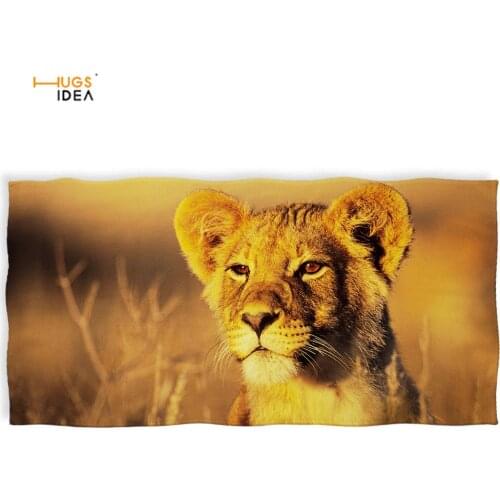 HUGSIDEA Animal Leopard 3D Print Summer Beqach Towel Gym Hand Towel Towels Bathroom Shower Blanket Microber Toalla Large Size