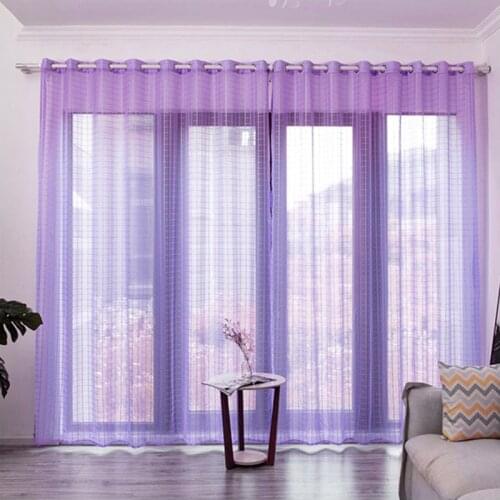 Lychee Pure Color Tulle Curtain Organza Voile Curtain for Living Room Modern Window Curtains