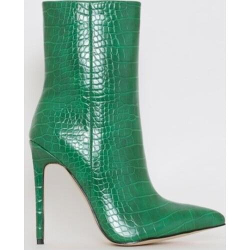 2020 New Winter Ankle Boots Women Snow Boot Woman Shoe Leather High Heel Shoes Womens High Heels Footwear