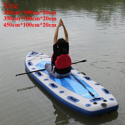 New 3.5m 3.9m 4.5m Surfboard 100cm Widen Inflatable Stand Up Pandle Board Set Mini-Boat Dinghy Raft For Fishing Water Sport