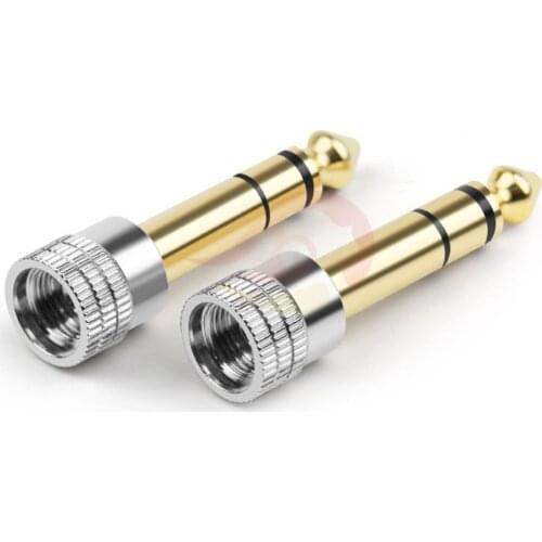 6.35mm Male To 3.5mm Female Converter With Lock 6.5 3.5 Audio Jack DIY Headphone Amplifier Microphone AUX Adapter Connector