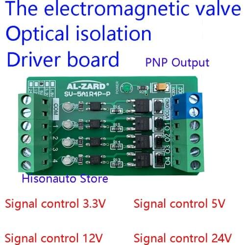 4 Channel solenoid valve driver board PNP output PLC power amplification fully compatible with Mitsubishi Siemens input