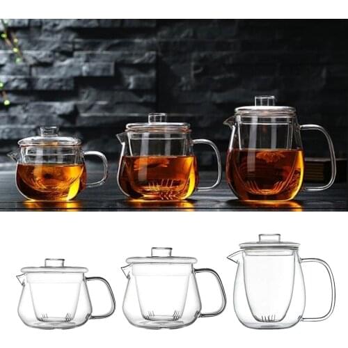 Clear Glass Teapot Kettle Tea Pot with Removable Infuser Dishwasher Safe