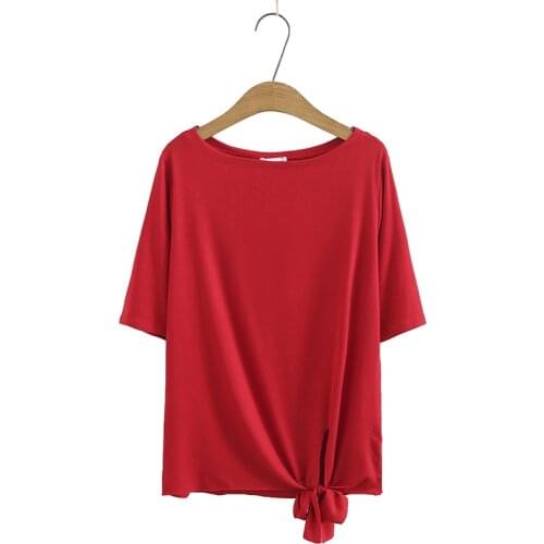 Plus Size Womens Stretchable Tshirts Solid Summer Tops Simple Basic Shirts