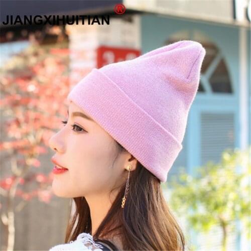 Hat Female Unisex Cotton Solid Warm Soft Hot HIP HOP Womens Knitted Winter Hats For Men Women Caps Skullies Beanies Wholesale