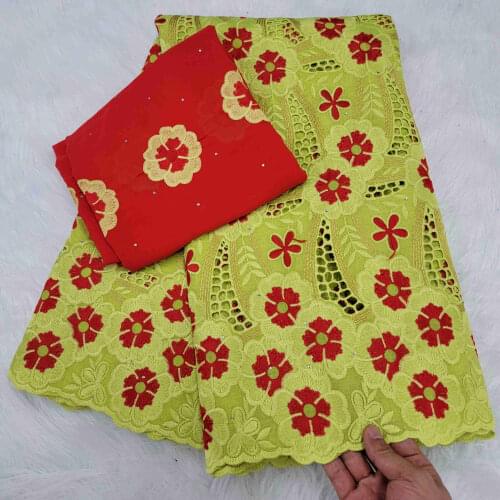 7yard Swiss Lace Fabric 2021 Latest 100%Cotton Embroidery African Fabrics Swiss Voile Lace In Switzerland Dubai Fabric For Dress