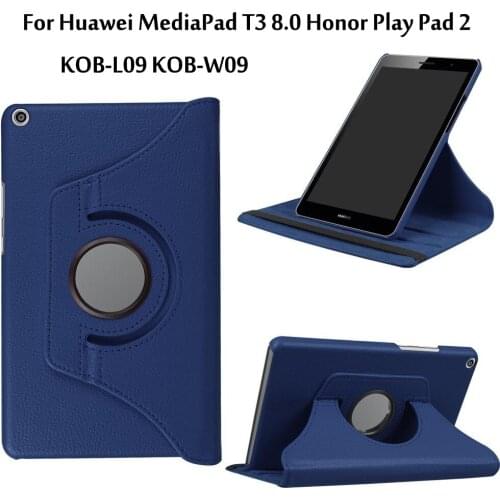 Rotating PU Leather Case For Huawei MediaPad T3 8.0 Honor Play Pad 2 8.0 KOB-L09 KOB-W09 Tablet Funda Cover