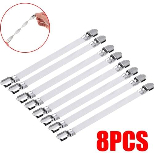 Bed Sheet Ironing Clips Clamp Tool Adjustable Bedspreads Bed Sheet Fixing Tensioner 8pcs Ironing Board Clips Kit Home Hardware