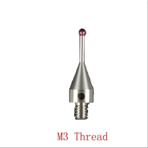 1mm 2mm OD M3 Thread 20mm Length Ruby 3D Three Dimensional Gauge Meter Coordinate Measuring Machine Tool CMM Tip Probe
