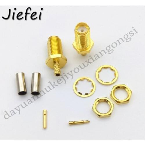 50-500 PCS RF coaxial coax adapter ( RP ) SMA Female Plug Crimp RG174 RG316 LMR100 Cable RF Connector