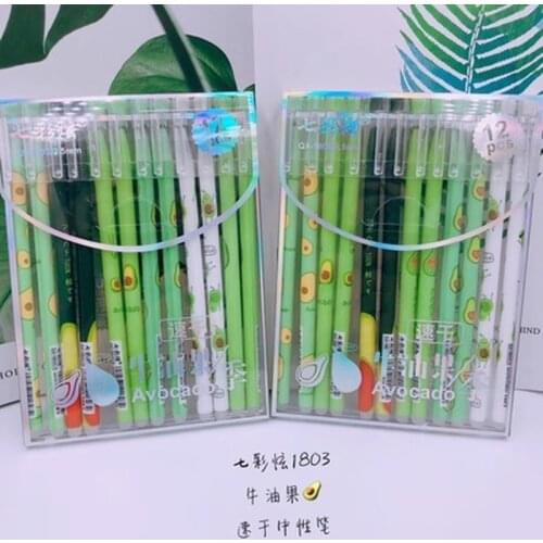 12Pcs/set 0.5mm Cute Peach Non-erasable Pen Nonwashable Handle Black Ink Writing Gel Pens for School Supplies Student Stationary