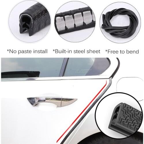 5M Car Rubber Door Strip Edge Protector Side Auto Rubber Seals Door Scratch Anti Collision Bumper Protector Car Accessories