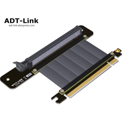 ADT-Link Updated PCI-E3.0 16X Graphics Card Vertical Kickstand PCIE Riser Extension Cable For Asus RS200 ROG Strix Riser Cable