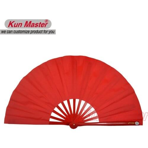 Kun Master Bamboo Fan Kung Fu Fighting Fan Martial Arts Dance/Practice Performance Fan (red)